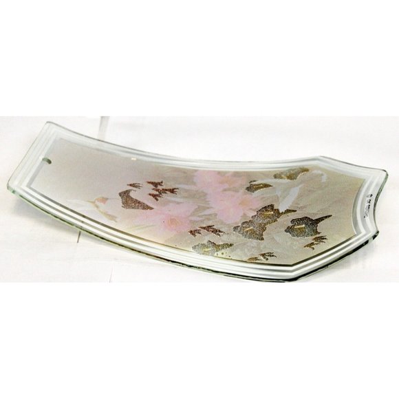 Touch Lamp OK Lighting Replacement Glass Panel Hummingbird Red Flower Orchids - Picture 5 of 6